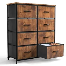 8 Drawers Dresser for Bedroom Chest Organizer Storage Tower with Fabric Bins