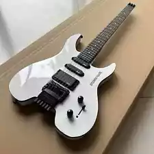 Hot Sale Headless Electric Guitar, Mahogany Body, White Color 6 Strings