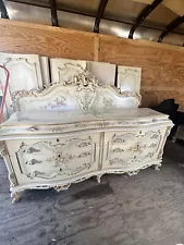 Vintage Italian Hand painted Baroque Style Bedroom Set