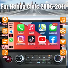 2G+32G 10" Android 13 Apple CarPlay for Honda Civic 06-11 Car Stereo GPS Radio