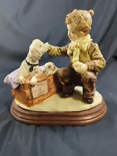 Dog for Sale - Boys Best Friend! figurine with wood base Boy Puppies Home Decor