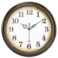 Wall Clock Battery Operated Silent Non-Ticking Vintage Wall Clocks for Kitchen,