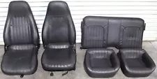 2000-2002 Chevrolet Camaro Ebony Black Leather Seats Set Front And Rear OEM USED