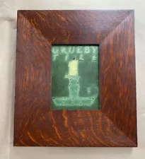 GRUEBY POTTERY, CANDLE TILE, ARTIST INITIALED, WONDERFUL CONDITION, GREAT GLAZE