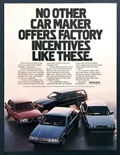 1988 Volvo 240 to 760 Series Sedans Wagon photo "Factory Incentives" print ad