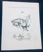 VINTAGE Fred Cleveland Navajo Artist ORIG Signed 17 x12.5 Drawing Horse