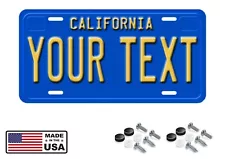 California 1970s Personalize Tag License Plate ANY TEXT YOUR NAME Custom Blue