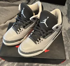 Jordan 3 Size 8.5 Retro Wolf Grey - Black With Original Box