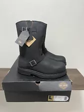 Harley Davidson Men's Jason ST Steel Toe Work Boots Black Leather D93120 Sz 11 W