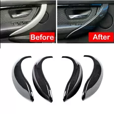 For BMW F30 F31 320i 328i 2013-2018 Carbon Fiber Interior Door Handle Cover Trim (For: BMW 320i)