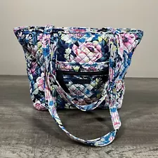 Vera Bradley Small Tote Garden Grove Floral Blue Pink Shoulder Bag Purse Zip