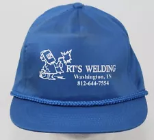 Vintage RT's Welding Washington, Indiana Snapback Cap Blue 1 Size Hat Rope Brim