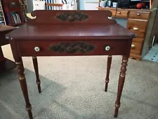 Vintage L Hitchcock Harvest Maple Stencil Vanity Desk