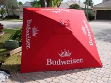 BUDWEISER 9 foot BEER UMBRELLA MARKET PATIO STYLE NEW HUGE RED