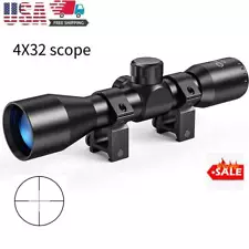 4x32 Compact Scope for Air Rifle Crossbow Airsoft Pellet Gun with Scope + Mounts