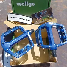 WELGO DX BMX bike PEDALS BLUE 9/16" FIT SE GT HARO REDLINE DK FBM OLD SCHOOL NEW