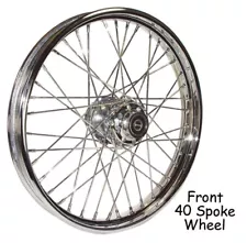 V-Factor 51639 Chrome 40 Spoke 21" x 2.15" Front Wheel for 84-99 Narrow Glide