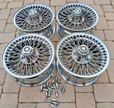 Jaguar XJ XJ6 XJ12 XJS XKE Sovereign Dayton Chrome Wire Spoke 15x7 Wheels Rims