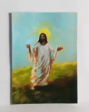 Jesus Preaching ACEO Original People PAINTING by Leslie Popp