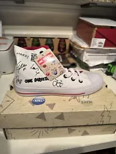 ONE DIRECTION 1D SHOES SIZE 7 SNEAKERS W/AUTOGRAPHS(printed) High Top