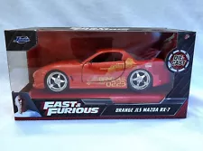 Jada Toys Fast & Furious Orange JLS Mazda RX7 For Sale 1:42 Scale