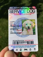 PROFESSIONAL HD PRINTED SERVICE DOG ID CARD CUSTOMIZE ANIMAL BADGE TAG