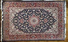 MOVING MUST GO -RARE VINTAGE ORIENTAL KAASHAN RUG RED MEDALLION MARINO WOOL