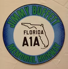 JIMMY BUFFETT MEMORIAL HIGHWAY! 8" DIAMETER METAL A1A MARGARITAVILLE TIKI BAR