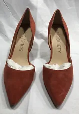 Sole Society Jenn Paprika Suede Heels Professional Shoes Women Size 8 M NEW QVC