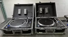 Pioneer PLX-1000 DJ Turntables (PAIR) NO CARTRIDGES. w/ Odyssey Cases