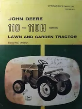 John Deere 110 Round Fender Lawn Garden Tractor & Mower Owner & Parts (2 Manuals