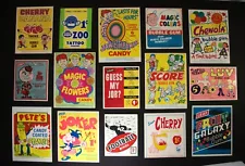 Vintage Gumball Vending Machine Window Display Card Lot ð Sign Charms Premiums