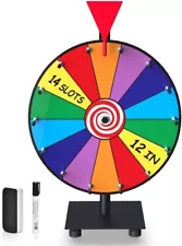 12-inch Spinning Prize Wheel - Heavy Duty Base with 14 Slots Color