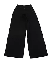 Vtg 80s 90s Wide Leg Sailor Naval Mod Trouser Pants Womens Sz 1 0/00 Dress Black