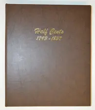 Dansco Album #7098 Half Cents 1793-1857 4 Pages All Slides, No Slip Cover