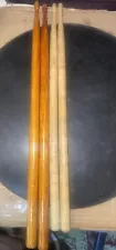 2 Pair 40s & 60s Vintage Ludwig 1A & 2A Wood Tip Marching Concert Drum Sticks VG