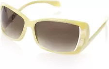 Alexander McQueen Women's Rectangular Wrap Sunglasses Light Horn New