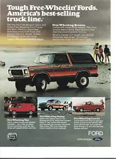 Original 1979  Ford Bronco, F-Series Pickup, Courier Pickup, and Van print ad