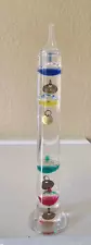 GALILEO THERMOMETER Floating Glass Temperature 7" Tall