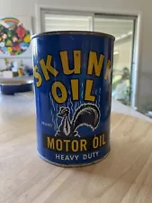 Rare Vintage Skunk Motor Oil Can quart