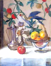 7th SUMMER SALE NOW Laguna CA Painting CLARENCE HINKLE Fruit Still Life 24"x18"