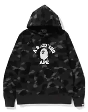 A Bathing Ape BAPE "Color Camo College Pullover Hoodie" Black 1K20-114-006 Sz XL