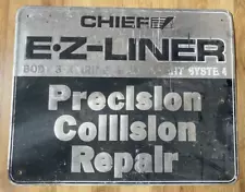 RARE Vintage Original Chief EZ-Liner Precision Collision Repair Shop Sign