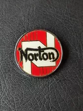 Vintage Enamel NORTON Lapel Pin Badge Biker Motorbike Motor cycle