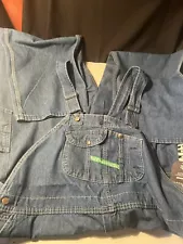 Key Imperial Mens Overalls 54 X 30 Blue Aristocrat Denim Bib Zip Fly NWT NOS