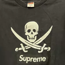 2007 Supreme Neighborhood Box Logo Pirate Skull Flag Rebel Without A Pause Sz M