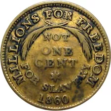 1860 Abraham Lincoln Pre Civil War Political Campaign Token Anti Slavery