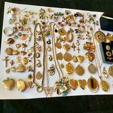 10KGF 12KGF 14KGF GOLD FILLED JEWELRY LOT 329 GRAMS WEAR SCRAP MELT 1 DAY SALE