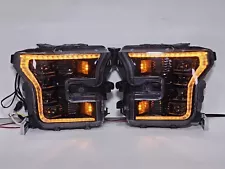 ✅ Morimoto XB Quad Optics Black LED Headlights Amber for 15-17 F-150 Set LH & RH