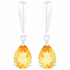 UNHEATED NATURAL 9X7MM CITRINE GENUINE GEMSTONE STERLING SILVER 925 EARRING